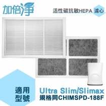 【加倍淨】適用3M Ultra Slim Slimax 淨呼吸 空氣清淨機 活性碳抗敏HEPA濾心【三入2000元】(與CHIMSPD-188F同規格)